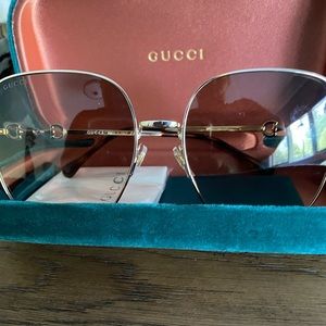 GUCCI GG0879S 002 Gold Square 61 mm Sunglasses